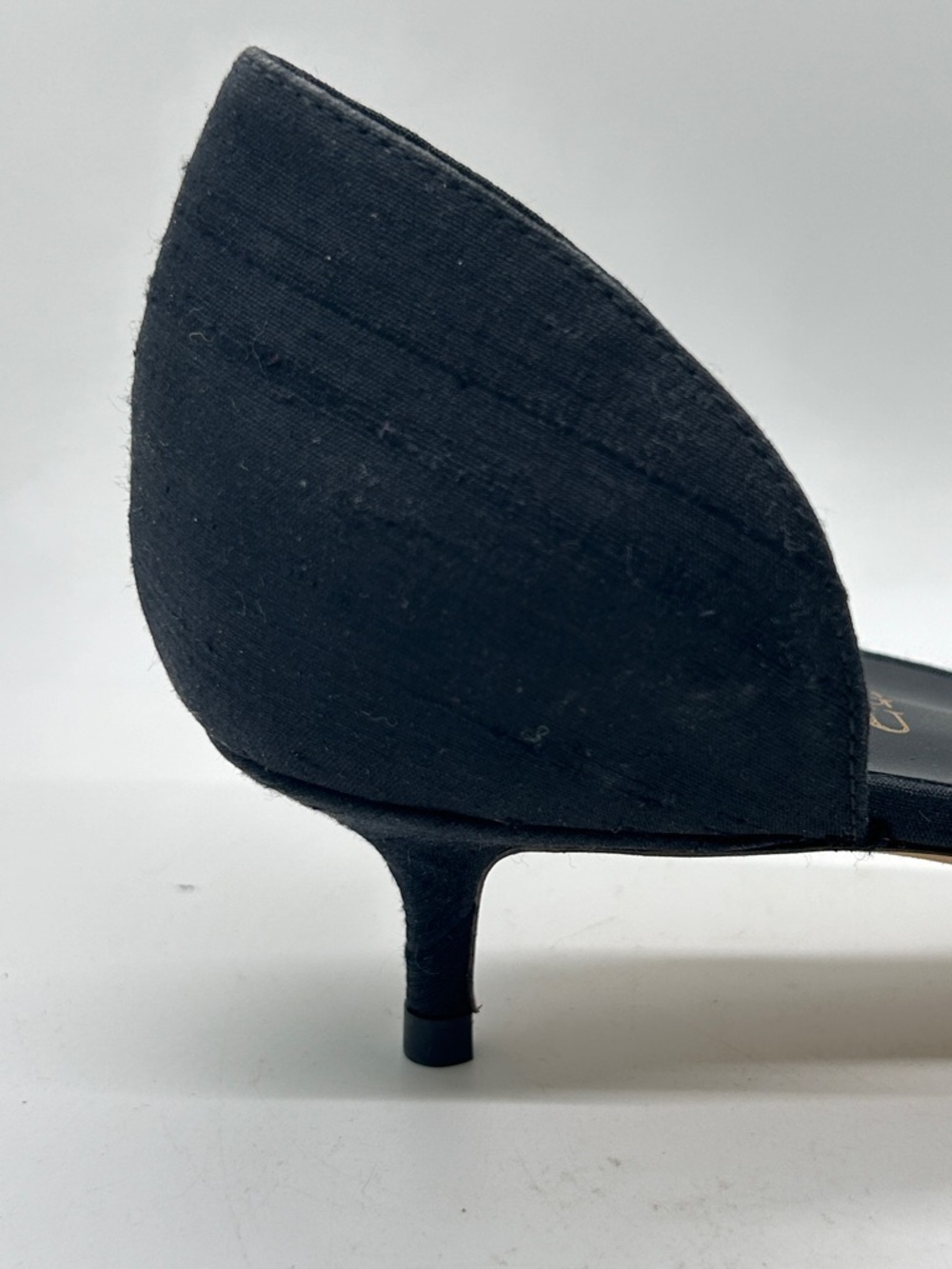 Something Bleu Black Pointed Toe Bow D'Orsay Kitten Heels Shoes **Size 9** 🥀🥀 - Picture 7 of 8
